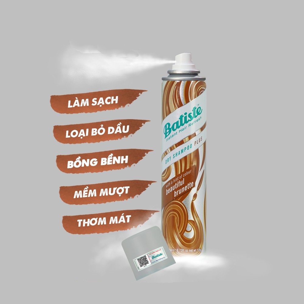 Dầu gội khô Batiste Dry Shampoo 200ml-