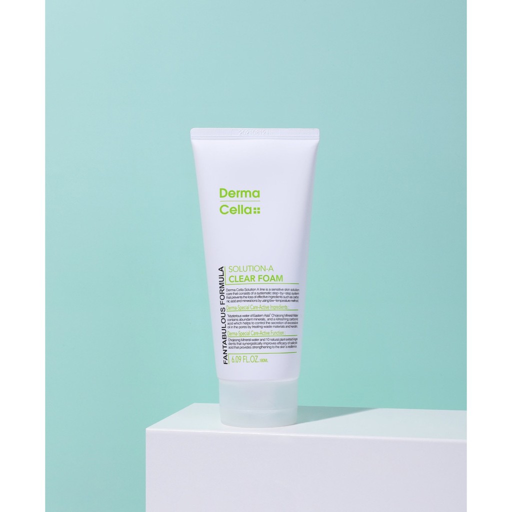 Sữa rửa mặt làm sạch sâu dành cho da nhạy cảm Dermacella Hàn Quốc 180ml (Dermacella Solution A Clear Foam) | BigBuy360 - bigbuy360.vn
