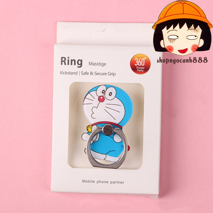 [Full hộp] Iring Giá Đỡ Điện Thoại Chiếc Nhẫn Hoạt Hình Doraemon Siêu Bám Dính !