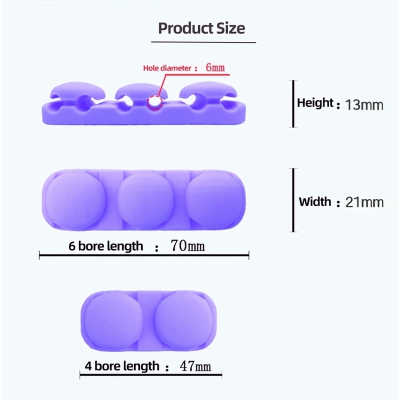 Kẹp Giữ Dây Cáp/ Chuột/Bàn Phím Máy Tính Bằng Silicone Tự Dính Sắp Xếp Gọn Gàng