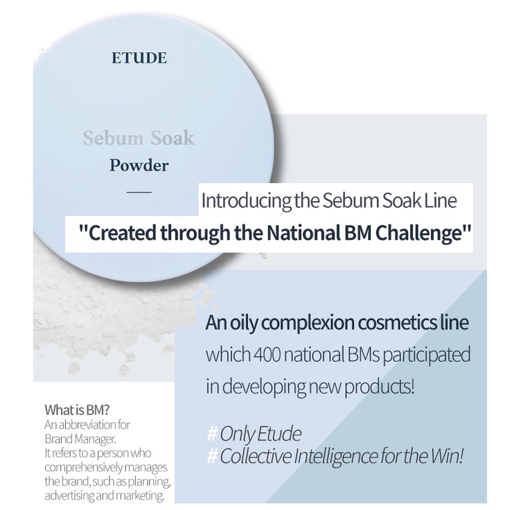 [Hàng mới về] Phấn phủ trang điểm ETUDE Sebum Soak 5g
