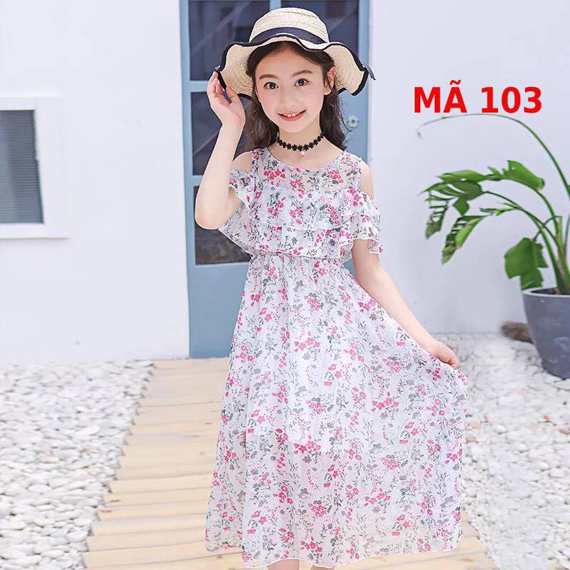 Đầm bé gái Voan hoa nhí cao cấp MÃ 103 + MÃ 106