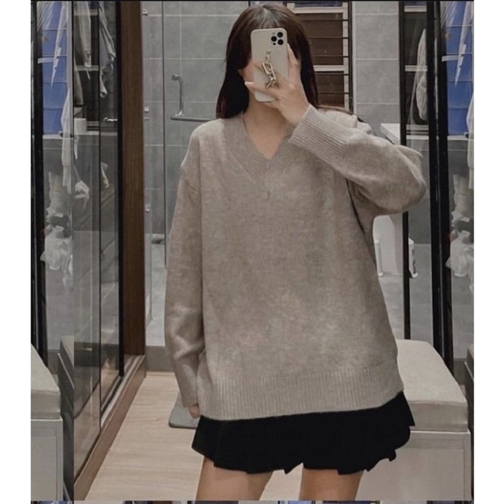 Áo len trơn cổ V dáng rộng chất đẹp ulzzang hàn quốc - Mono Boutique | BigBuy360 - bigbuy360.vn