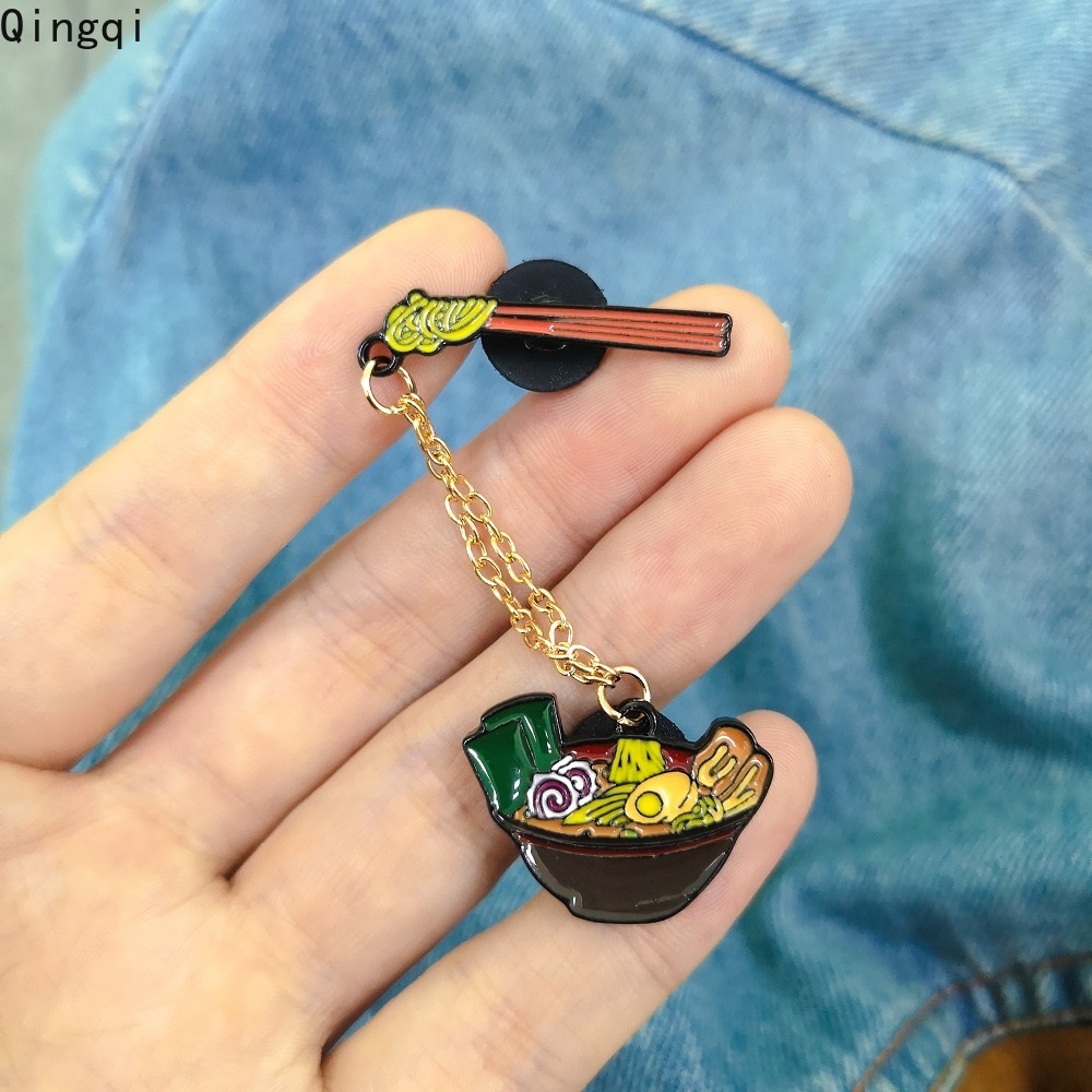 Ghim cài áo Miss Zoe hình tô mì ramen phong cách Nhật Bản xinh xắn