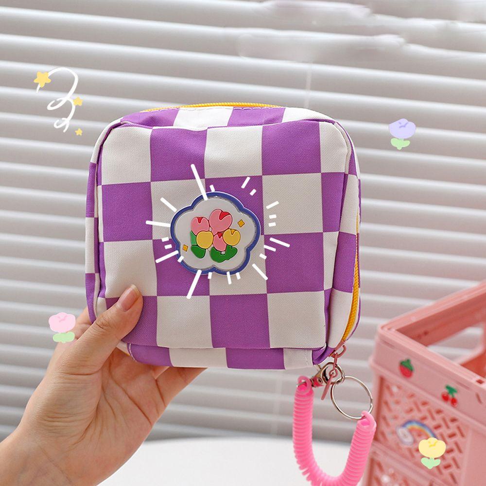 Túi Đựng Băng Vệ Sinh Bằng Da PU Họa Tiết Hoa Xinh Xắn