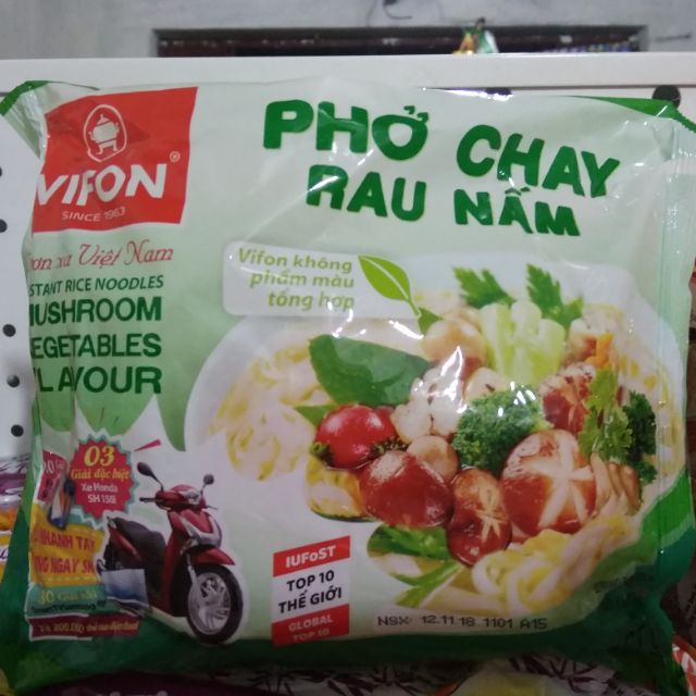 THÙNG PHỞ CHAY RAU NẤM 30 GÓI 65g