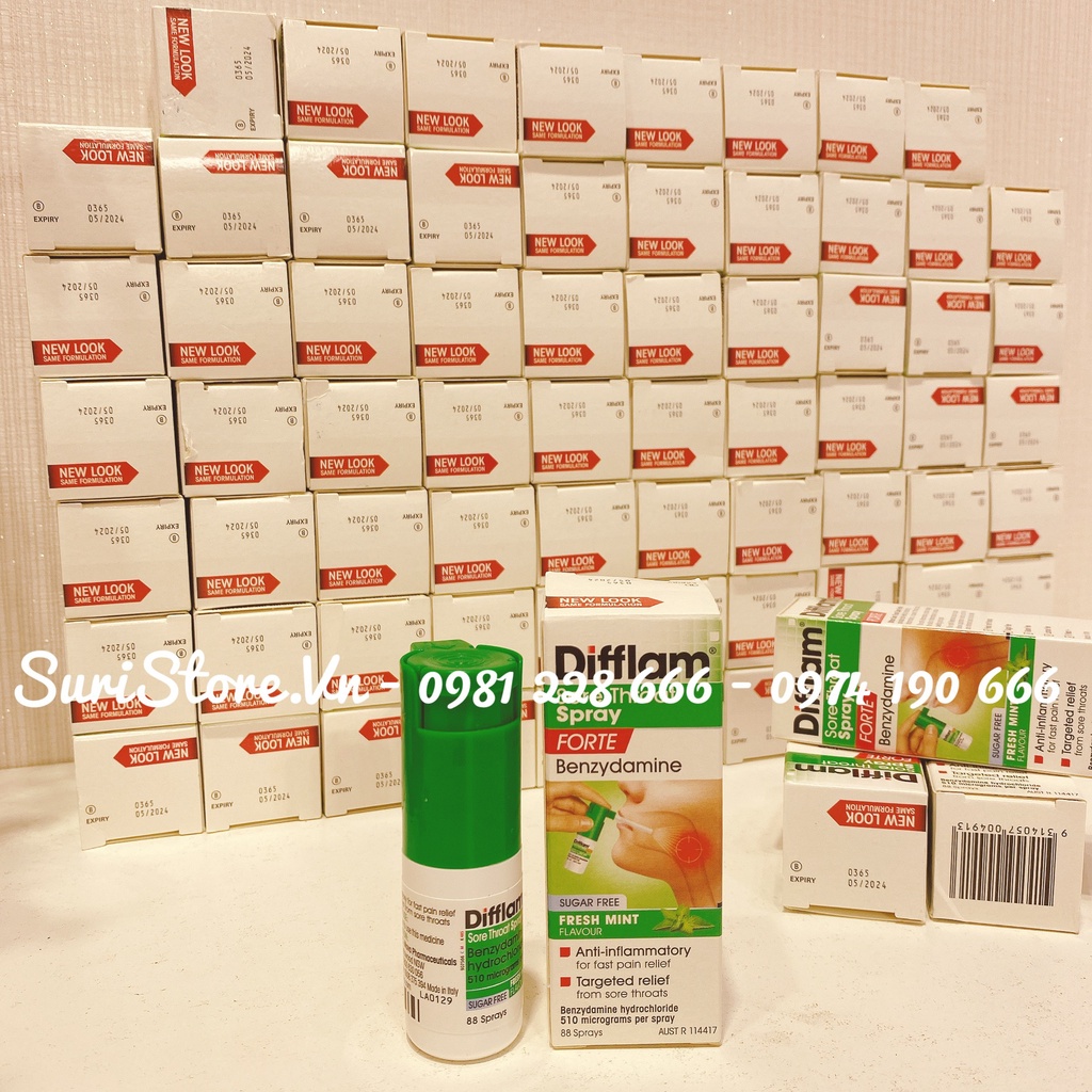 Xịt họng bạc hà Difflam Anti-inflammatory Throat Spray 30ml thương hiệu Úc