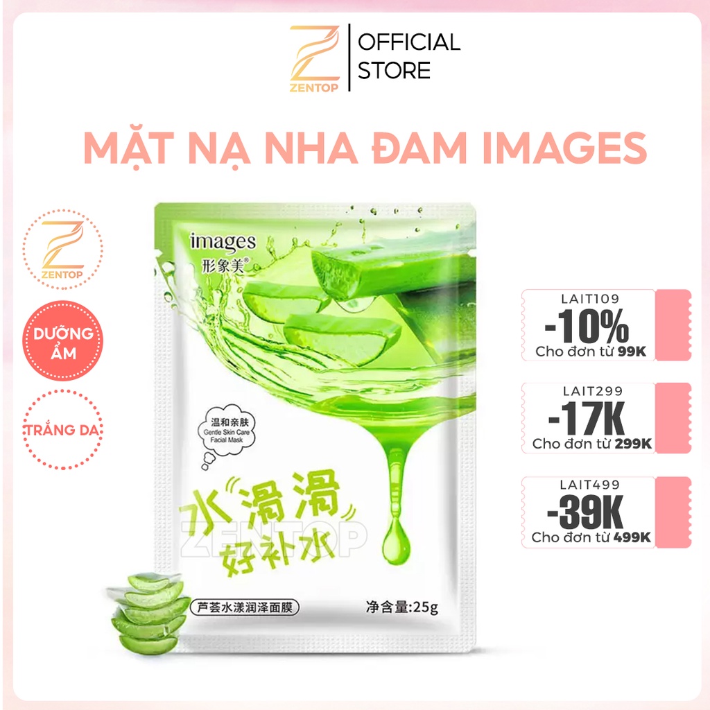 Mặt Nạ Giấy Dưỡng Trắng Da Cấp Ẩm Sạch Mụn Images Chiết Xuất Lô Hội Mặt Nạ Nội Địa Trung Zentop