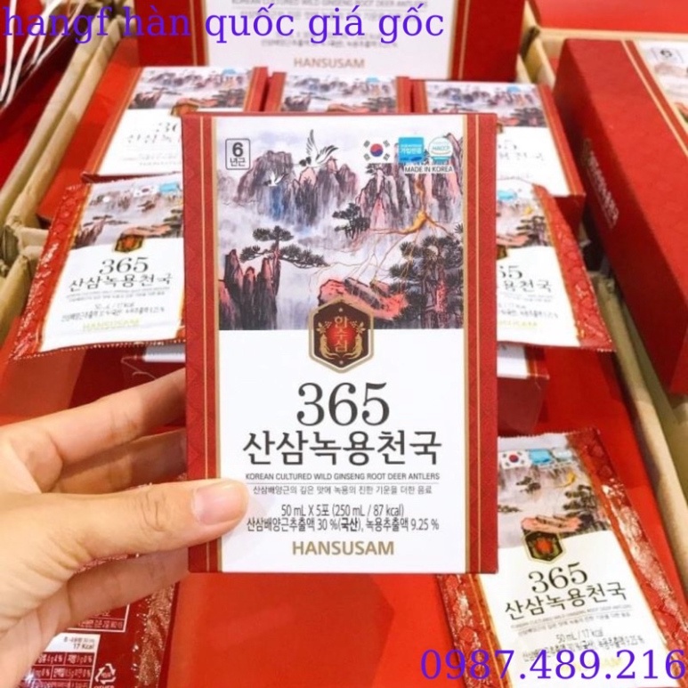 NƯỚC HỒNG SÂM NHUNG HƯƠU 365, Hộp 30 Gói [ Hàng Mới Về ]
