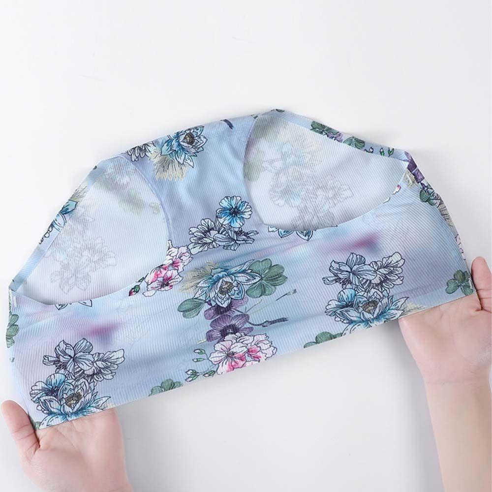 FORBETTER Ice Silk Panties Lingeries Retro Rose Flower Cotton Crotch Antibacterial Mid-waist Korean Underwear