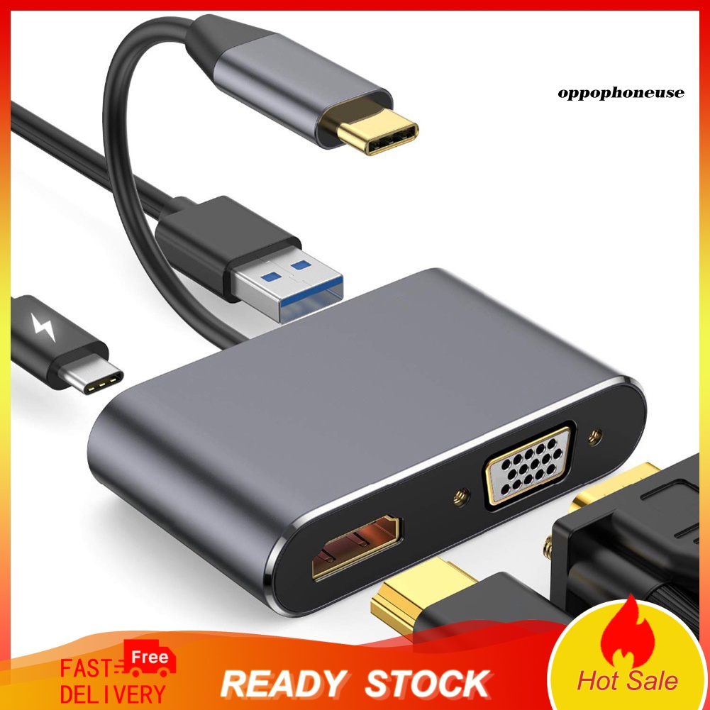 Bộ Chuyển Đổi Âm Thanh / Video 4k Vga Usb 3.0 Cho Oppo_Type C Sang Hdmi-Compatible