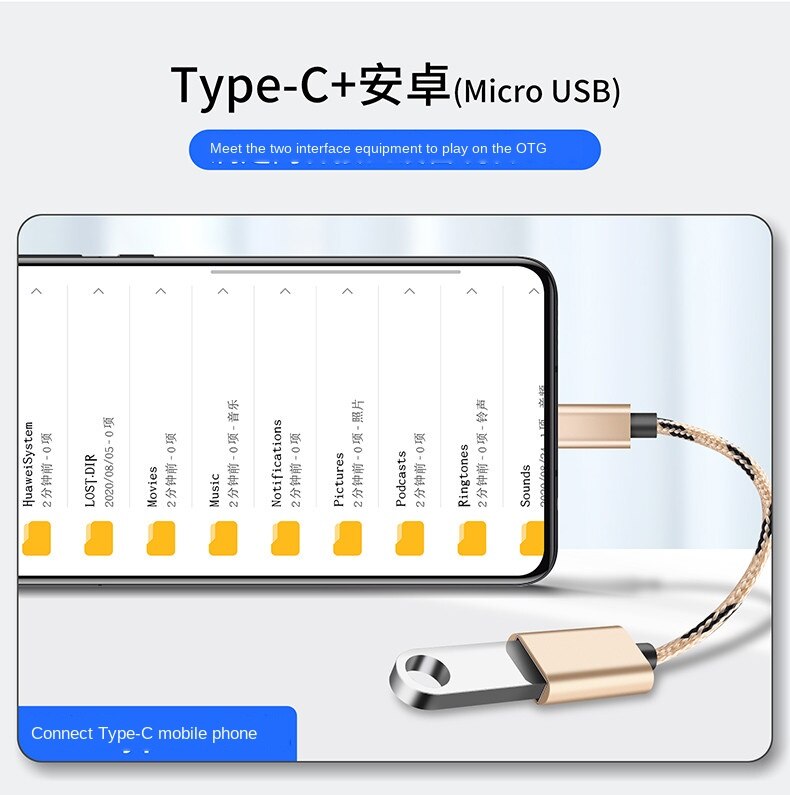 otgData Cabletype-cAdaptertpcGousb3.0Android UniversaltypecTablet Cloud Download ConnectionUDisk Converter Suitable for Apple Computer HuaweioppoMilletvivoMobile Phone