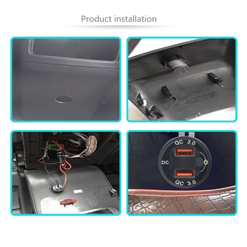 Tẩu Sạc Nhanh USB 3.0 12 / 24V Có Công Tắc Vôn Kế Cho Xe Hơi