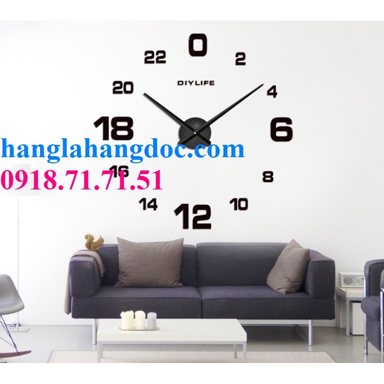 Đồng hồ dán tường DIY cỡ lớn độc đáo &amp; cá tính