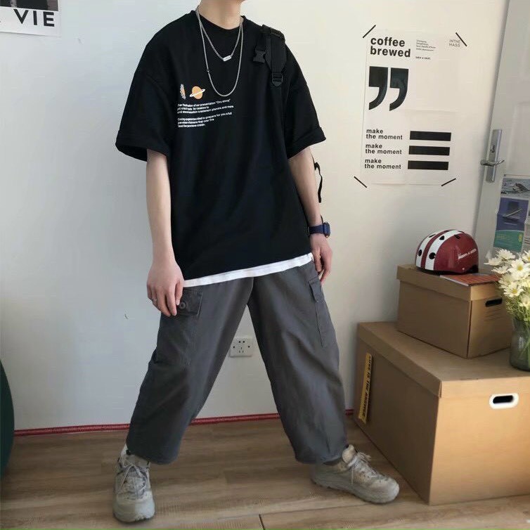 Áo thun dáng rộng tay lỡ nam nữ Unisex đẹp hàng cao cấp hình sao ngân hà | BigBuy360 - bigbuy360.vn