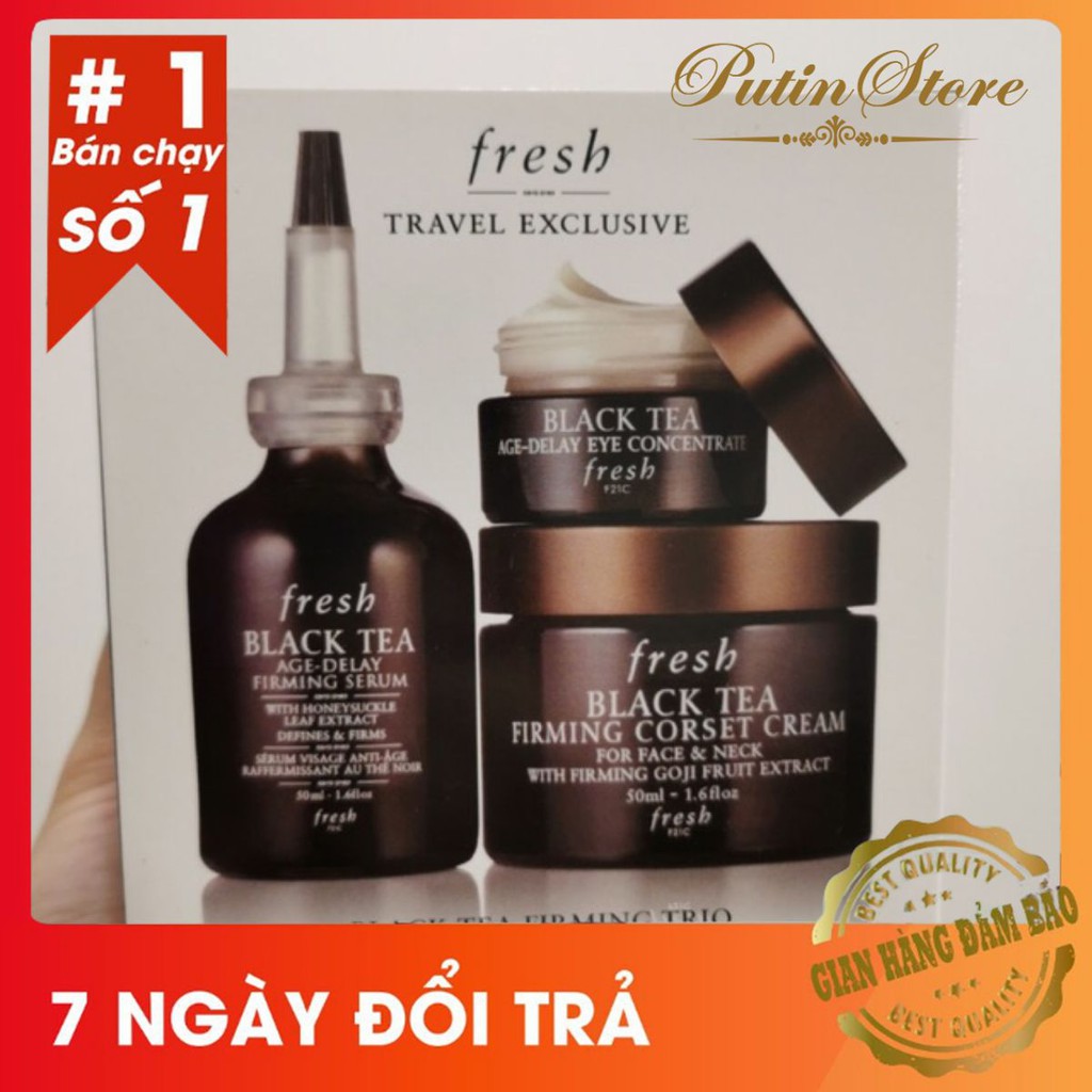 Set Bộ Dưỡng Da Fresh Black Tea 3 sản phẩm full size chính hãng - chính hãng