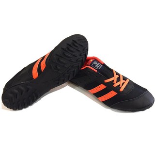 Giày Đá Banh Vải CP004C Đen Sọc Cam