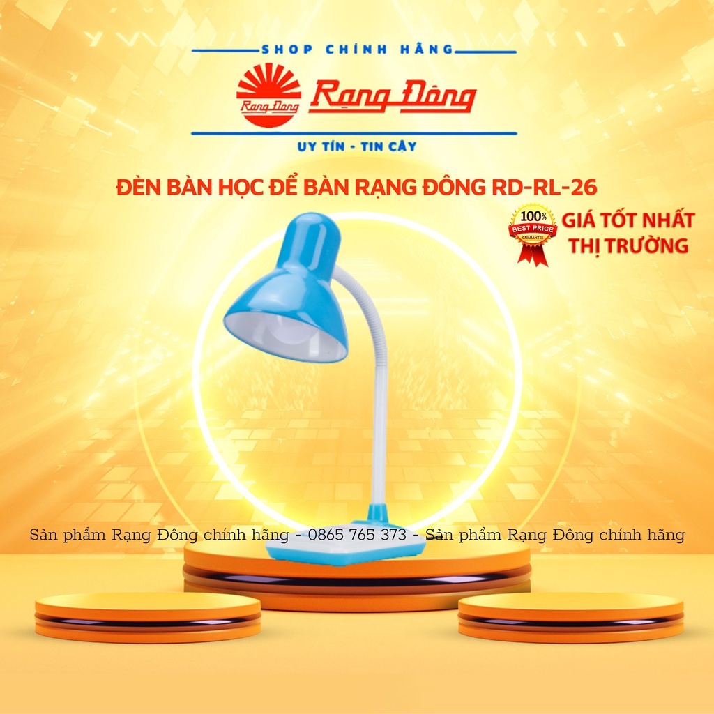 Đèn học để bàn RẠNG ĐÔNG chống cận, đèn bàn RL-26 5W, ánh sáng trắng, sáng vàng