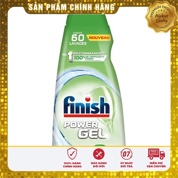 Gel rửa bát Finish Eco 0% 900ml [khuyến mại 3 Viên Finish All-in-1]