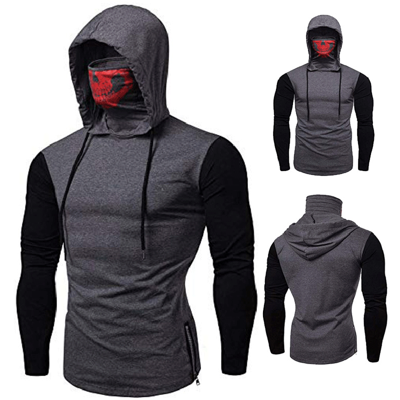 Áo Khoác Hoodie Tay Dài Có Mũ Trùm Đầu Và Khẩu Trang Che Mặt Cho Nam