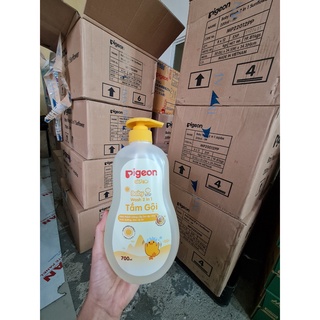 [Sỉ 6 chai]  Tắm gội pigeon 700ml màu vàng date mới