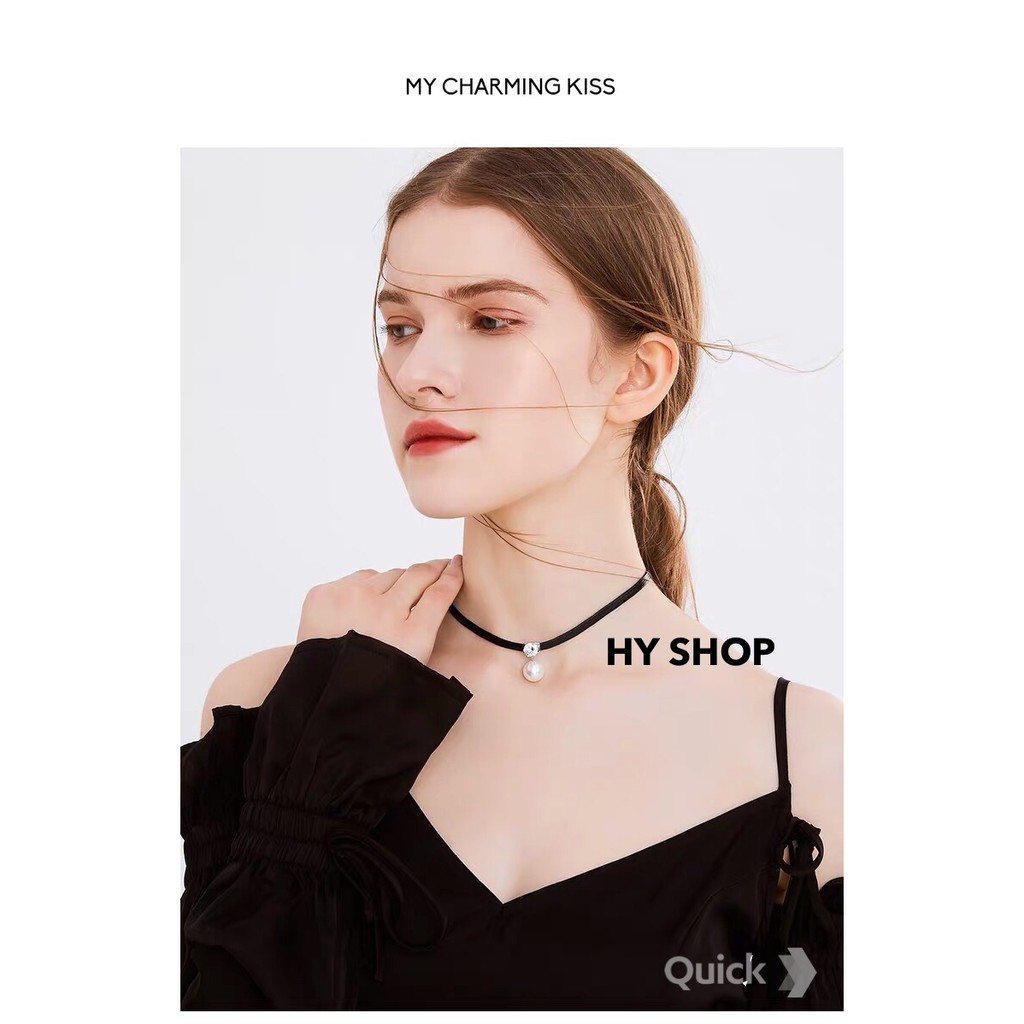 vòng cổ choker đính kim viên sang trọng cá tính