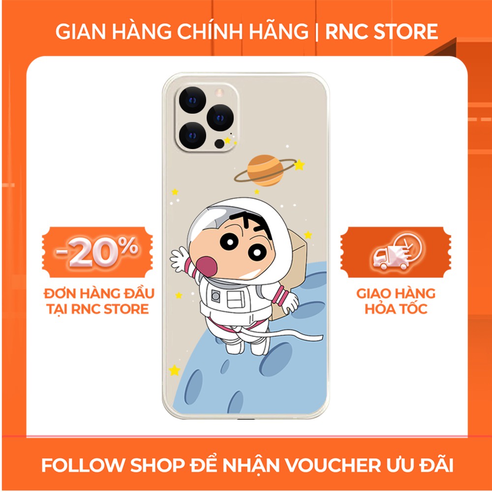 Ốp lưng Iphone 6S/6 Plus/7G/8G/X/Xs/11/12/....dẻo cạnh vuông bảo vệ camera hình Shin. phi hành gia
