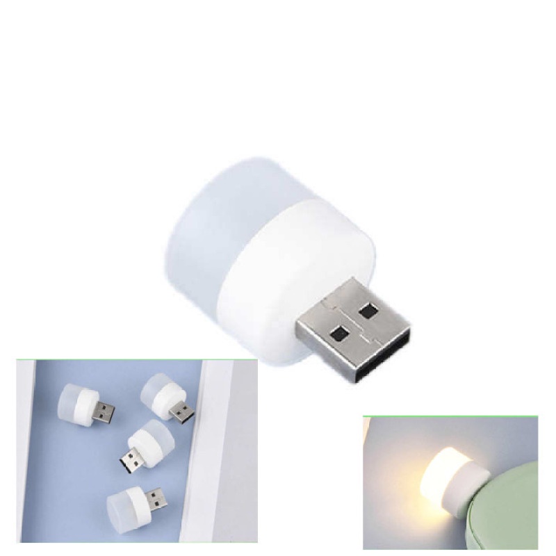 Đèn ngủ mini hình tròn bóng LED - Cổng USB