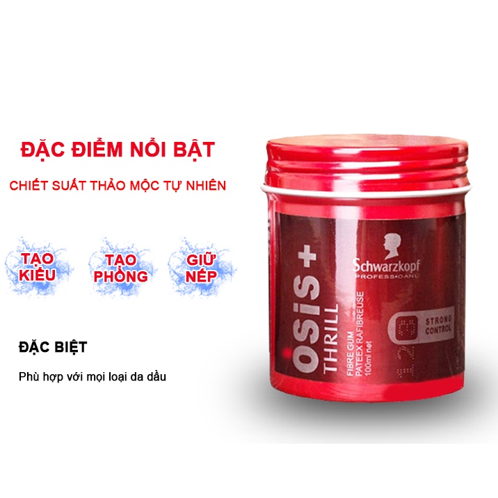 Sáp vuốt tóc nam OSIS+ Thrill tạo kiểu giữ nếp cho tóc Lamyra