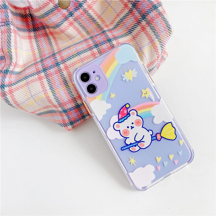 Ốp lưng iphone Gấu cầu vồng viền màu, chống trượt 6/6plus/6s/6s plus/6/7/7plus/8/8plus/x/xs/xs max/11/11 pro/11 promax | BigBuy360 - bigbuy360.vn