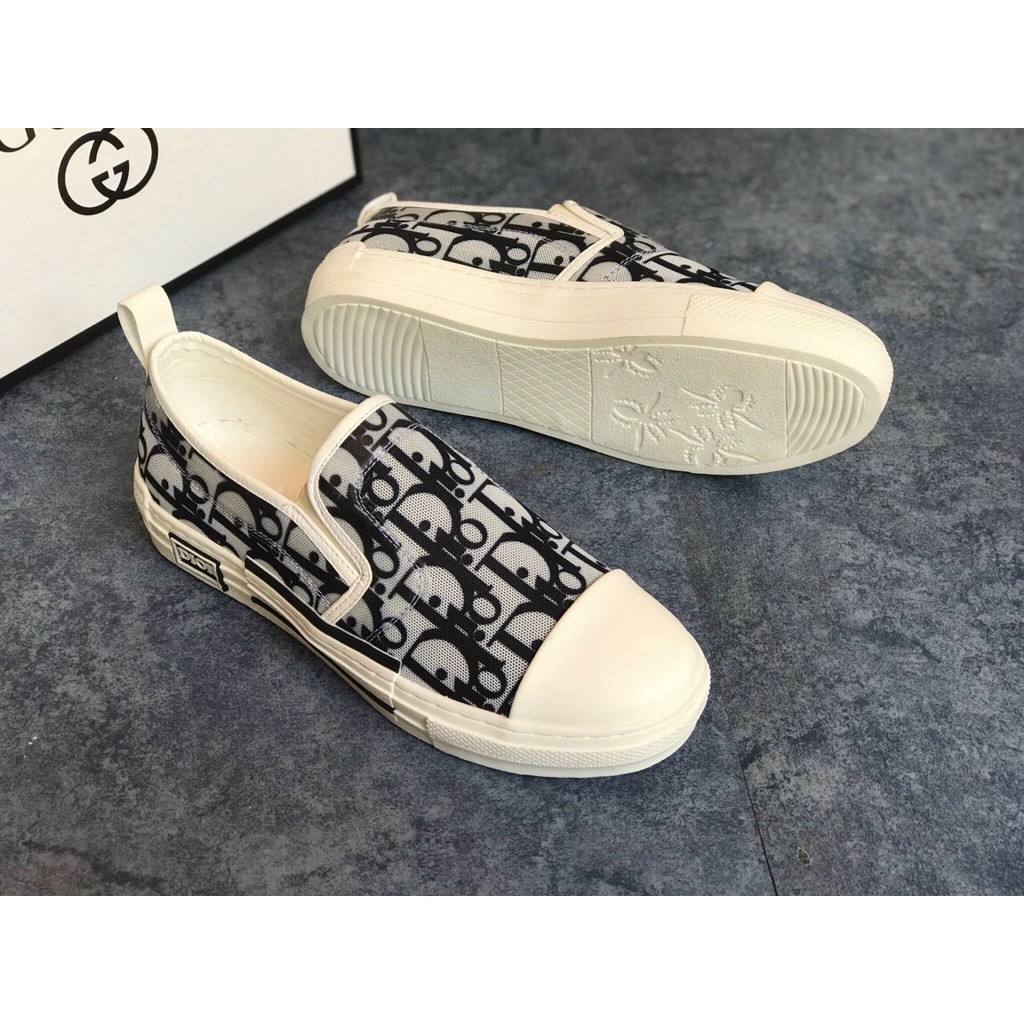 Giày lười Dior nam logo vân sịn xò - Giày Slipon nam Dior cực đẹp