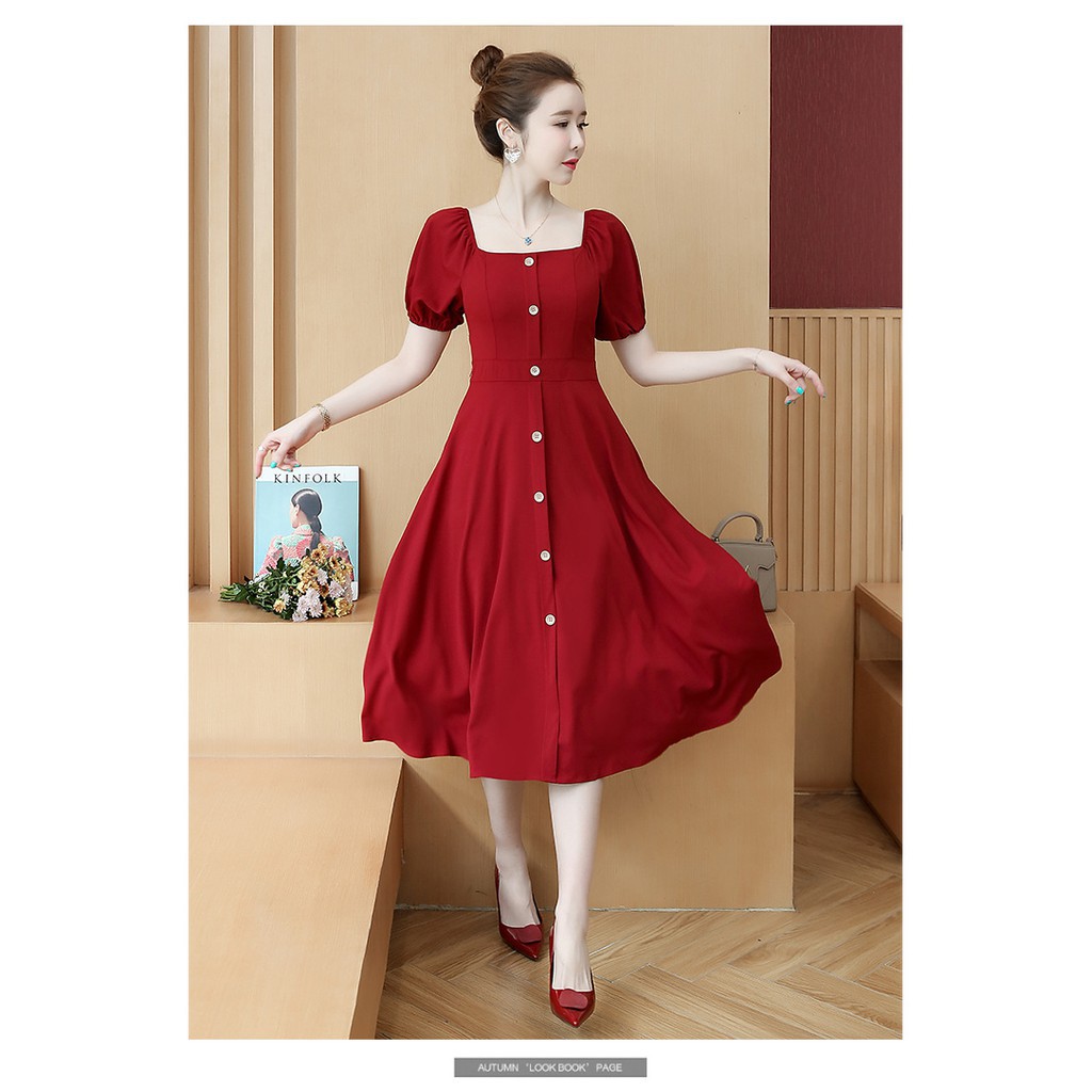 VÁY ĐẦM DÁNG XÒE | ĐẦM ĐỎ ĐÔ XINH YÊU | VÁY CÔNG SỞ | BigBuy360 - bigbuy360.vn