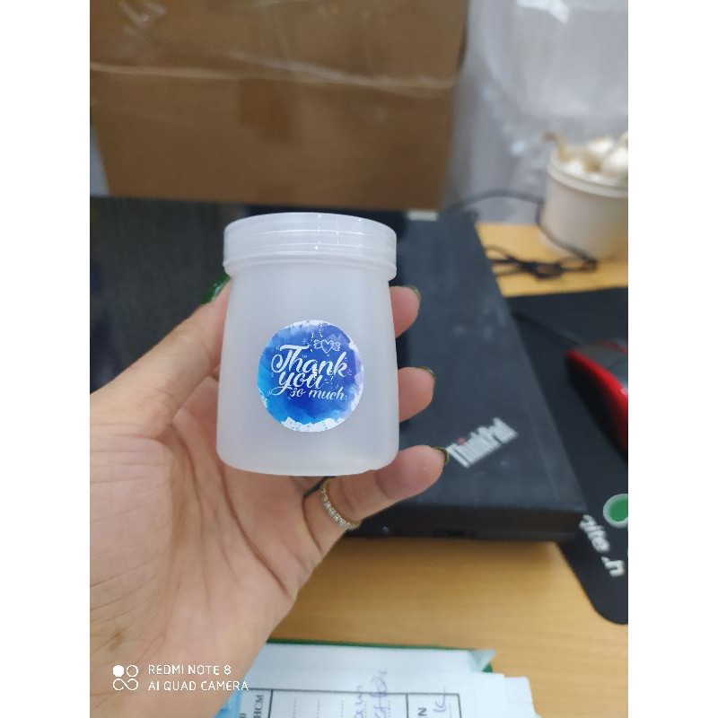 HỦ SỮA CHUA MINI 60ML KÈM NẮP VÀ TEM CUTE