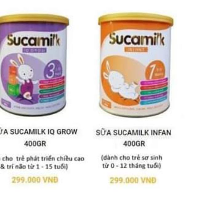 Sucamilk 1,2,3 cho bé biếng ăn, chậm tăng cân.