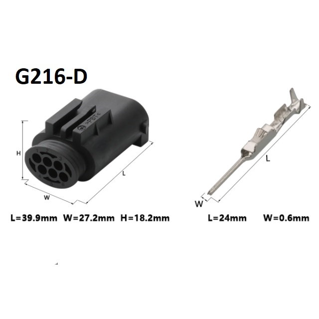 G216-Giắc cắm ga ô tô Mercedes-Benz, Huyndai 6 lỗ 0.6MM