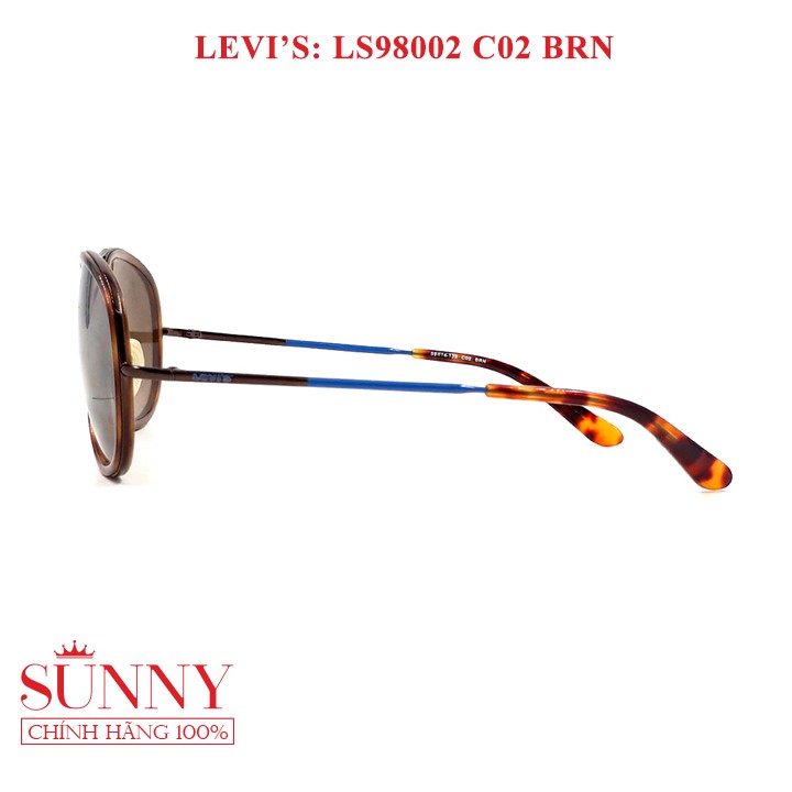 Kính mát thời trang Levis LS98002 C02 BRN chính hãng, bảo hành toàn quốc, thiết kế dễ đeo bảo vệ mắt
