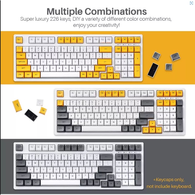 Keycap Csa feker heavy industry theme cho bàn phím cơ 226 phím PBT doubleshot