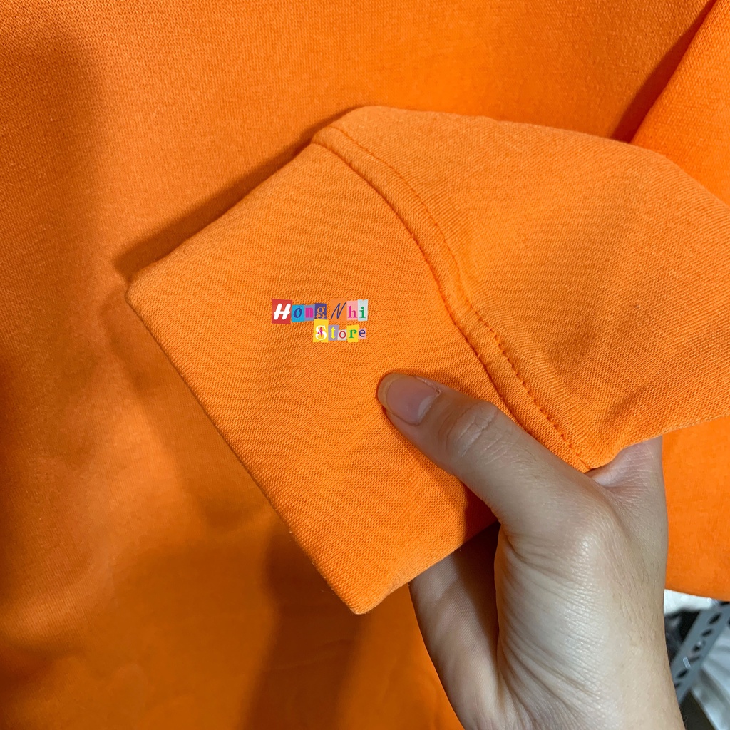 Áo Sweater Trơn Ulzzang Unisex Màu Cam Chất Nỉ Bông Cao Cấp Dáng Rộng Nam Nữ - MM