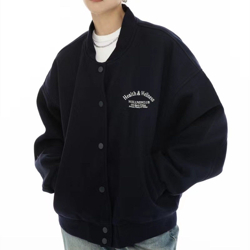 Áo Khoác Bóng Chày Ngắn Dáng Rộng Thêu Họa Tiết Kiểu Retro Mỹ Thời Trang Mùa Thu 22W Cho Các Cặp Đôi