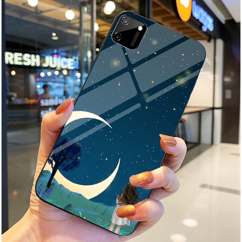 Ốp Lưng REALME C11 ,C21Y,C11 2021,C20 ,C25Y Ốp kính bóng cao cấp Phi Hành Gia