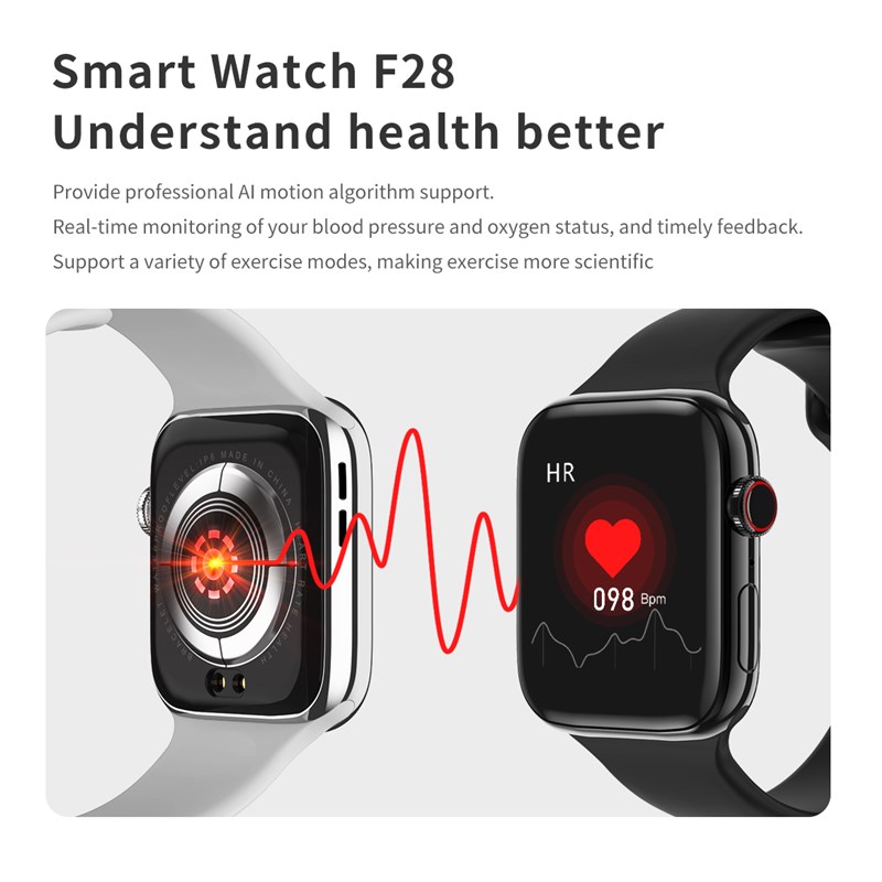 Five-color in stock F28 smart watch  COBRAFLY full screen Bluetooth call/password lock screen/custom wallpaper/for Android Apple VS HW12 / HW16 / W46 / W56 / T500 / X16 / AK76