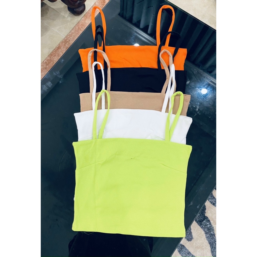 Áo hai dây trơn 2 lớp cotton