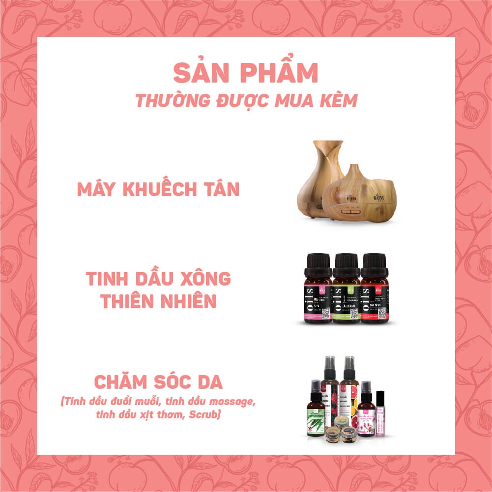 Tinh dầu Xông Đào Haeva Cao Cấp, 100% Thiên Nhiên, Khử mùi hôi, giúp ăn ngon miệng, Chai 10ml/30m/100ml