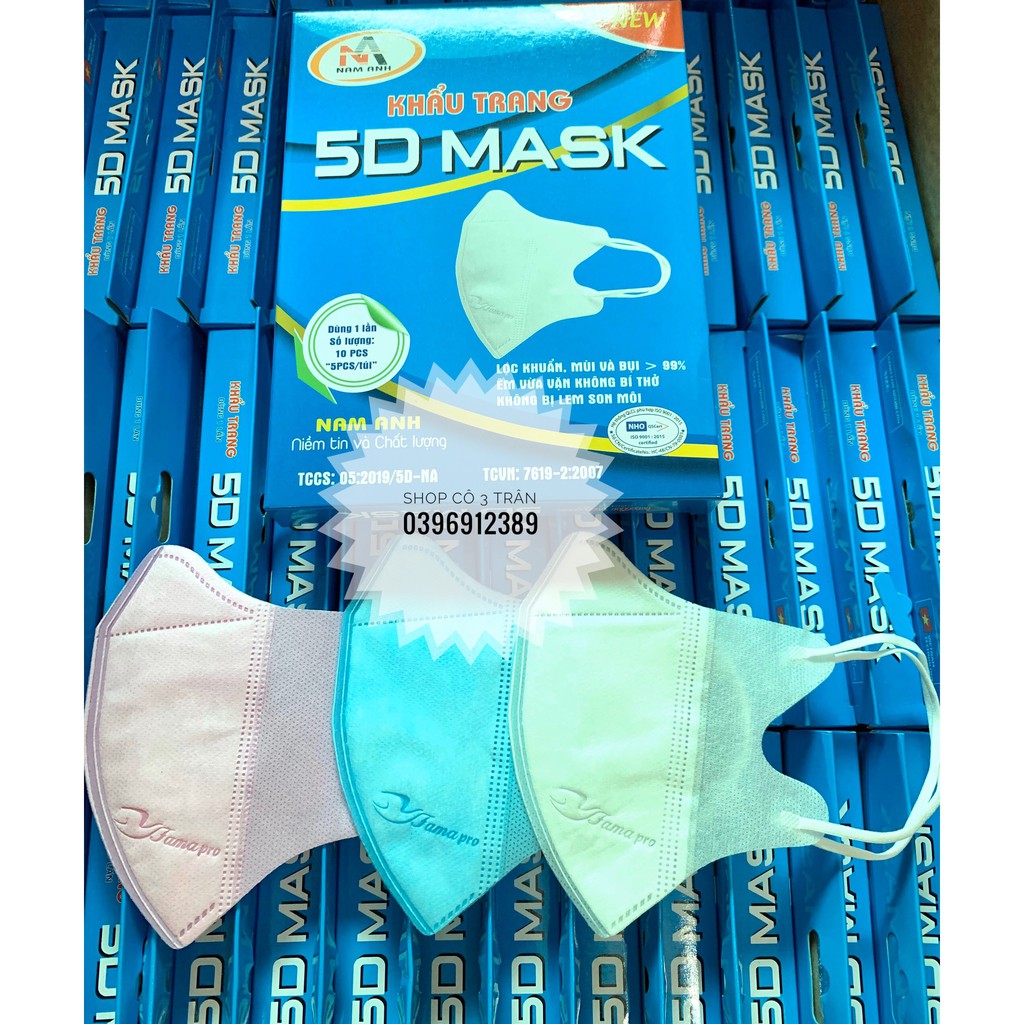 Khẩu trang 5D Mask Nam Anh 10 cái/ hộp - Khẩu Trang Nam Anh