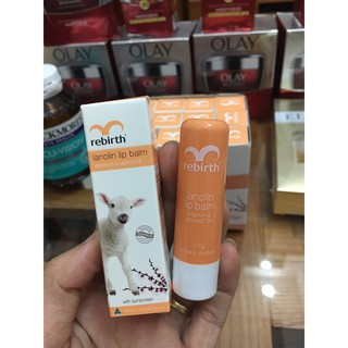 [Mẫu mới Date 2021] SON DƯỠNG MÔI NHAU THAI CỪU CHỐNG KHÔ MÔI, NỨT NẺ REBIRTH LANOLIN LIP BALM