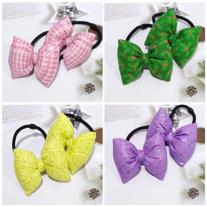 Chun cột tóc hình chiếc nơ nhồi bông