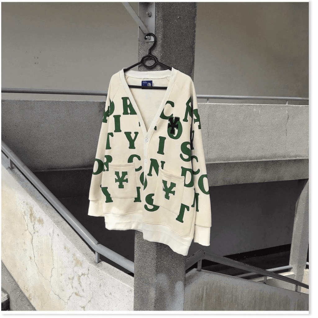 ÁO KHOÁC CARDIGAN NỮ PHỐI HỌA TIẾT CHỮ TRẺ TRUNG NĂNG ĐỘNG DỄ PHỐI ĐỒ HỢP THỜI TRANG