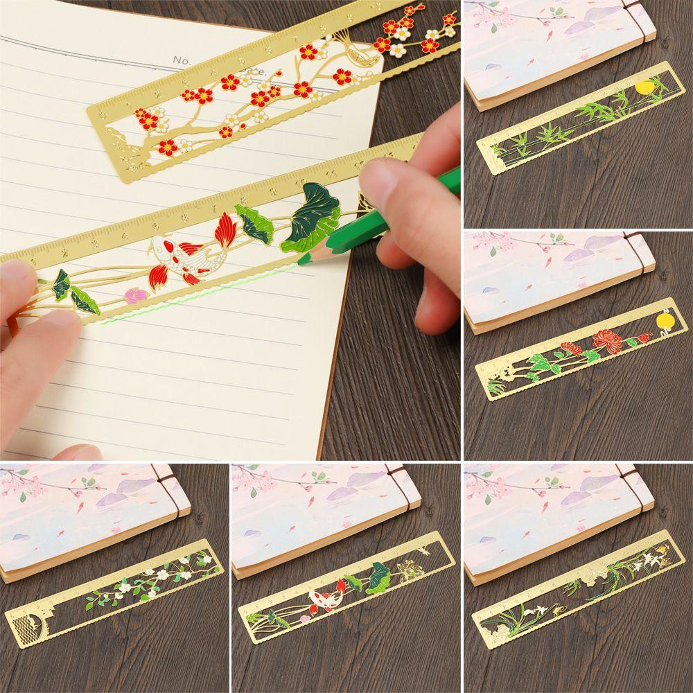 FAY Thước Kim Loại Đo Đánh Dấu Trang Sách Phong Cách Trung Hoa