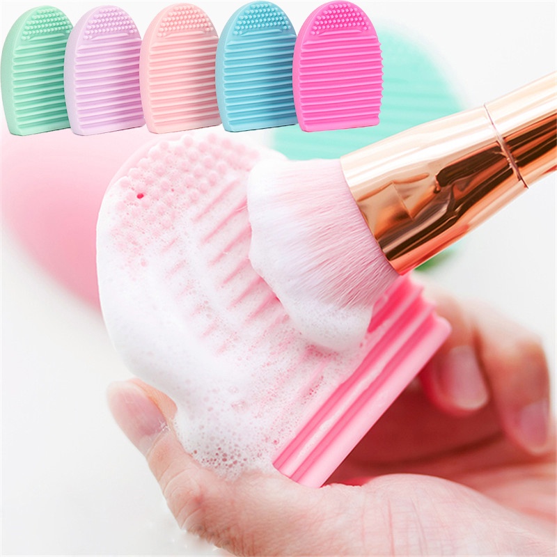 Miếng Silicone Hình Quả Trứng Vệ Sinh Cọ Trang Điểm