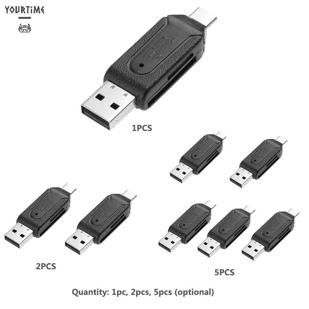 Đầu Đọc Thẻ Nhớ Tốc Độ Cao 480Mbps OTG USB2.0 Type-C Cho SD TF